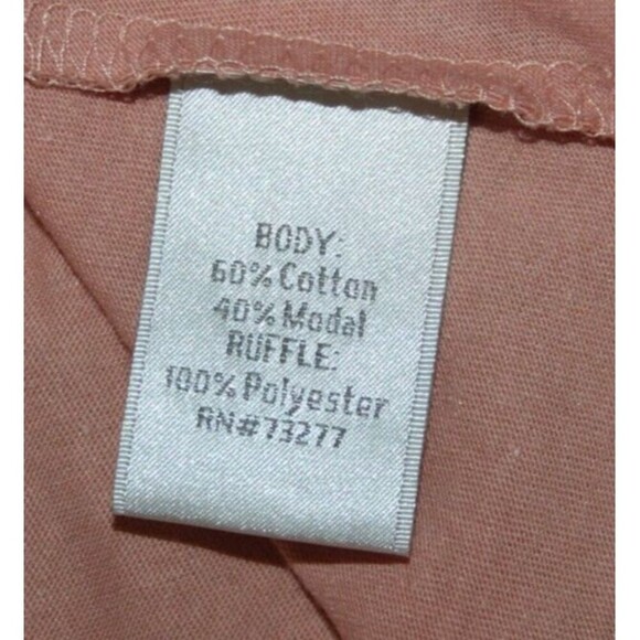 Lauren Conrad Womens Diagonal Chiffon Ruffled Stripes Cafe Creme Knit Tee XL New - Picture 6 of 7